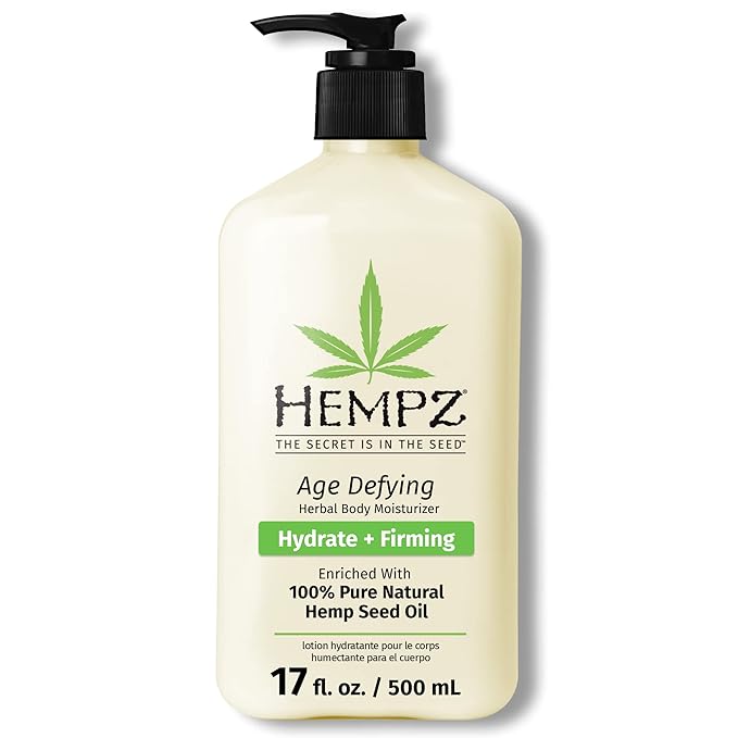 Hempz Age-Defy Body and Hand Lotion for Dry Skin, for Cracked & Crepey Skin, Quick Absorption Moisturizer, Large 17 oz