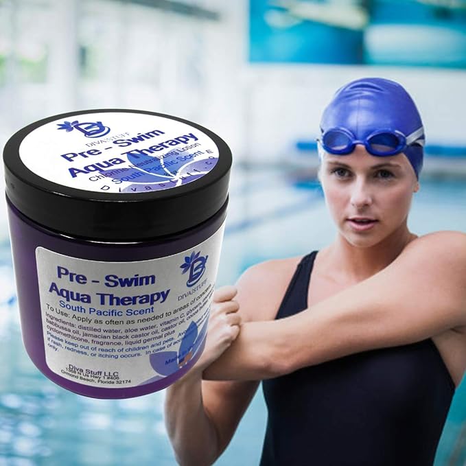 Diva Stuff Pre-Swim Aqua Therapy Chlorine Neutralizing Body Lotion, Protects Skin From Chlorine and Salt Water (South Pacific 3 Pack)