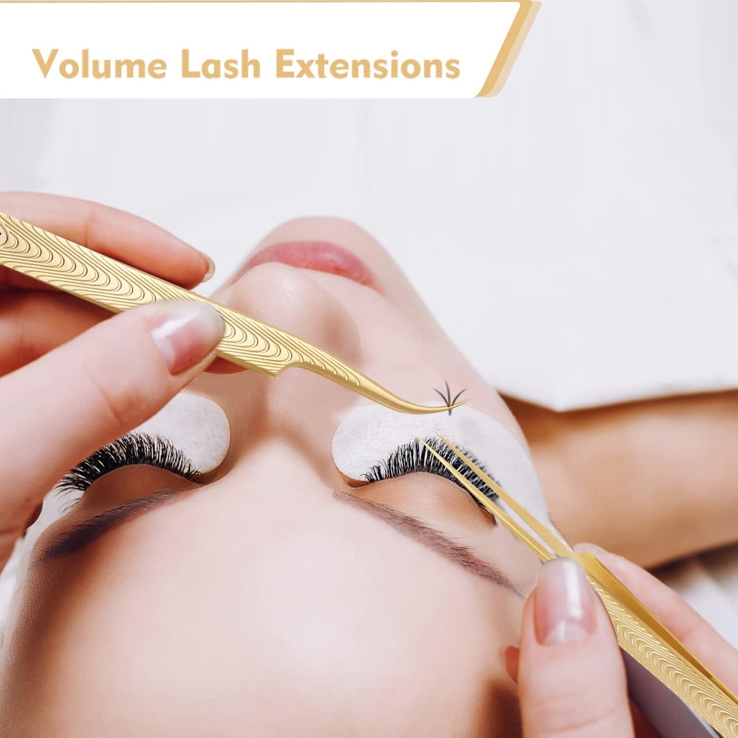 Ms.Queen Lash Tweezers for Eyelash Extension-Professional Lashing Tweezers for Mega Volume Mink Eyelashes Extensions Applying