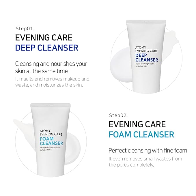 gadi place ATOMY Evening Care 4 Set/DEEP CLEANSER/FOAM CLEANSER/PEELING GEL/PEEL-OFF MASK