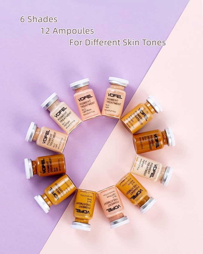 BB Glow Starter Kit BB Glow Pigment for Microneedling Serum Foundation Skin Treatment Kit 0.27oz 12 Vials