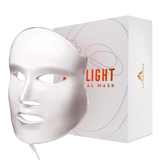 Aphrona® | FDA cleared Moonlight LED Facial Mask Skin Care Mask, LED Light Therapy Red Blue light for Acne Removal Wrinkle Reduction