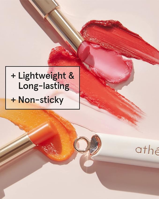 ATHÉ Authentic Lip Balm 13 MELLOW, Korean Vegan Color Lip Blam, Long Lasting Buildable Glow Lip Balm without Stickiness, Cruelty-Free, Clean-Beauty, 0.11oz.