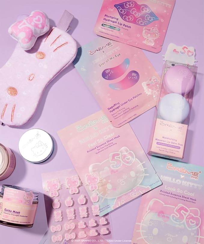 The Crème Shop x Hello Kitty Star Of My Eye Depuffing Hydrogel Under Eye Patches, Hydrating Under Eye Patches for Puffy Eyes and Dark Circles - 50th Year Anniversary Limited Edition (Pack of 12)
