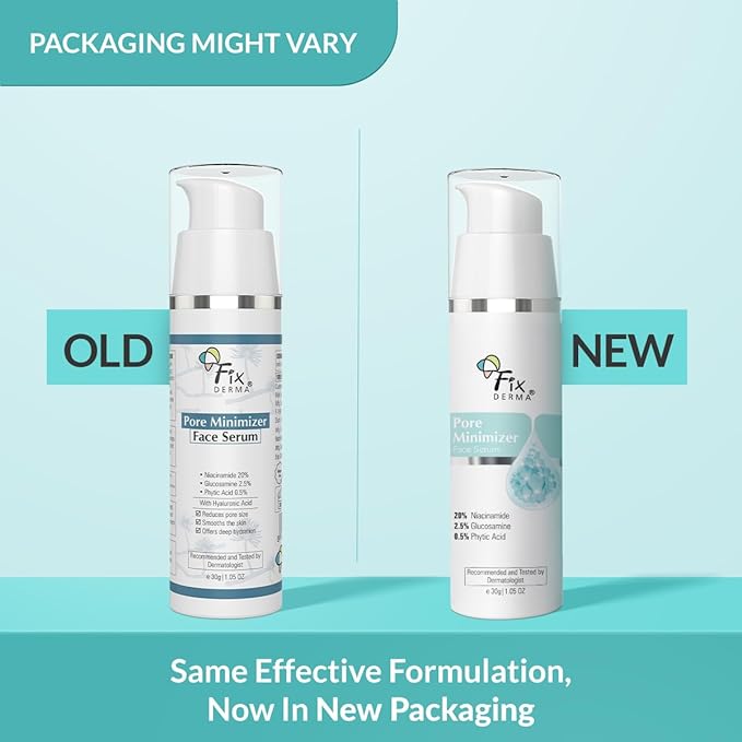 Fixderma 20% Niacinamide Serum for Face for Pore Minimizer with 2.5% Glucosamine & Hyaluronic Acid for Open Pores | Hydrating Serum for Men & Women - 30g