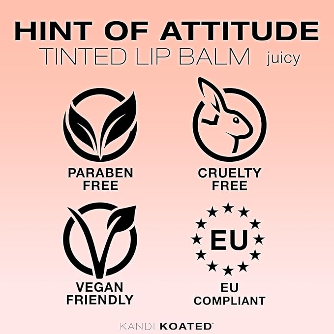 Kandi Koated Hint of Attitude [Juicy] Tinted Lip Balm by Kandi Burruss | Sheer Tinted Balm, Moisturizing Chapstick with Vitamins, Paraben-Free, Cruelty-Free Formula | Beauty & Makeup