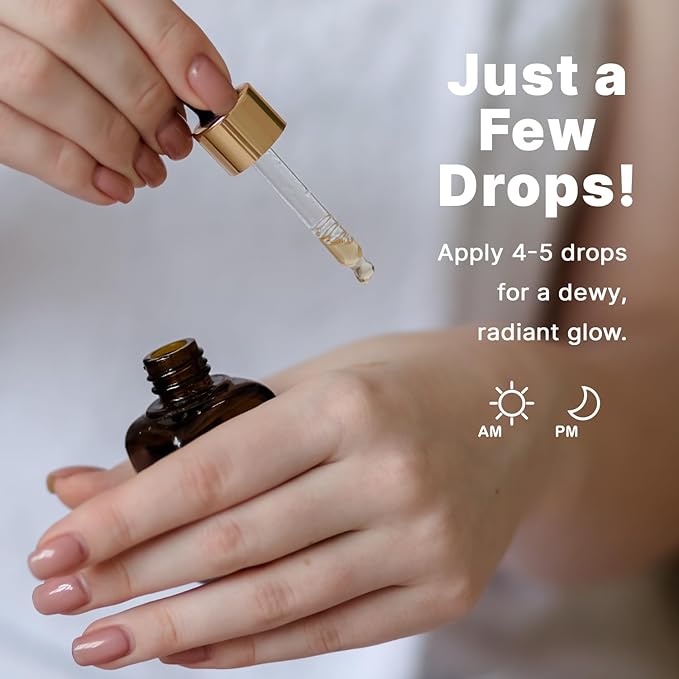 USDA Organic Face Oil – USA Made with Natural Ingredients, Brightens & Smooths Fine Lines & Wrinkles, Non-comedogenic Lightweight Facial Oil for Dry & Sensitive Skin with Moringa, Jojoba & Argan Oils