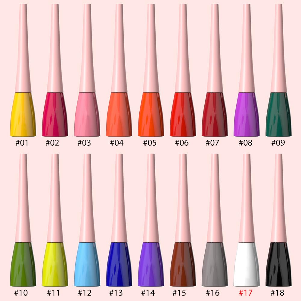 evpct 1Pcs White Liquid Eyeliner Makeup Waterproof White Eye Liners for Women, Eyes Wing Eyeliner Stamps Shapes Colored Eyeliner delineador de ojos a prueba de agua contra el agua blanco para ojos