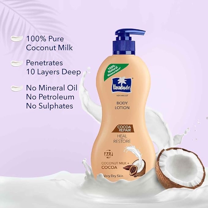Parachute Advansed Cocoa Repair Body Lotion, Intense Moisture | 13.5 Fl oz | Pack of 2