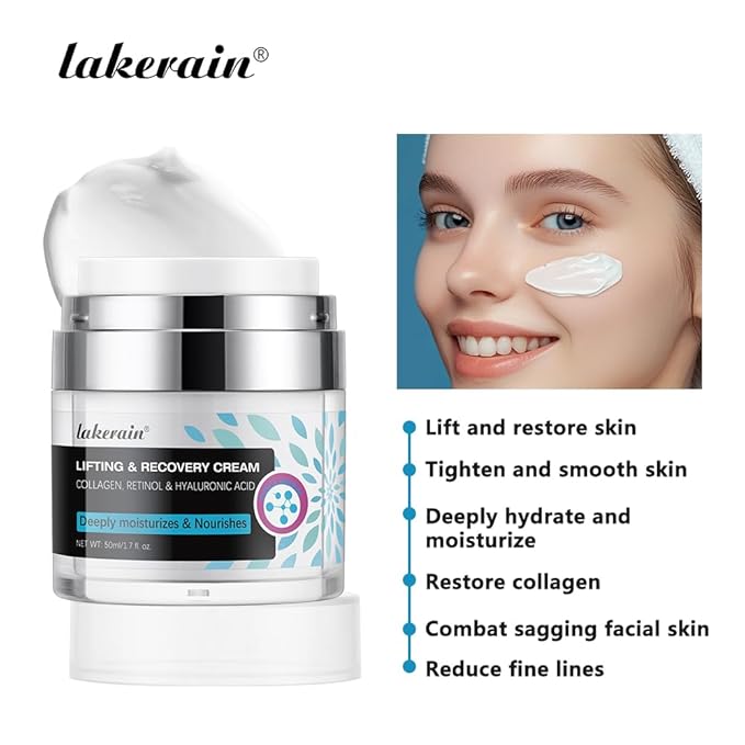 Face Moisturizer Collagen Cream, Anti-Aging Skin Care, Day & Night Face Cream, Moisturizing, Lifting & Recovery – 1.7oz