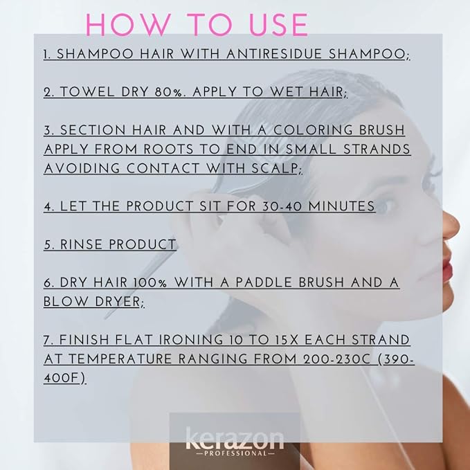 KERAZON Intensive Brazilian Hair BTX Treatment 32oz 946ml For All Hair Types, Thermal Activated Hair Mask Damaged Dry Repair and Long Lasting Volume And Frizz Control. Salon Size Packaging may vary.