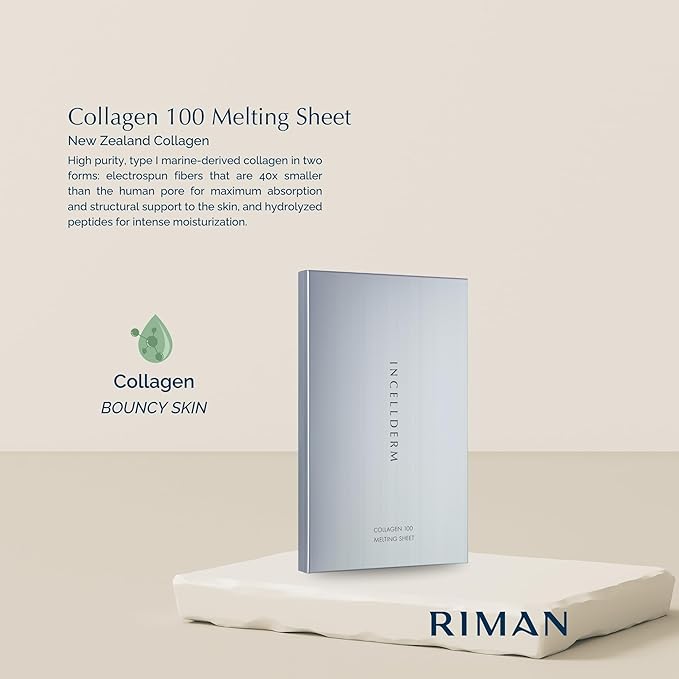 Incellderm Collagen 100 Melting Sheet Mask | Collagen-Infused Formula | Ultra-Fine Fiber Technology for Optimized Absorption and Hydration | Supports Skin Smoothness and Elasticity