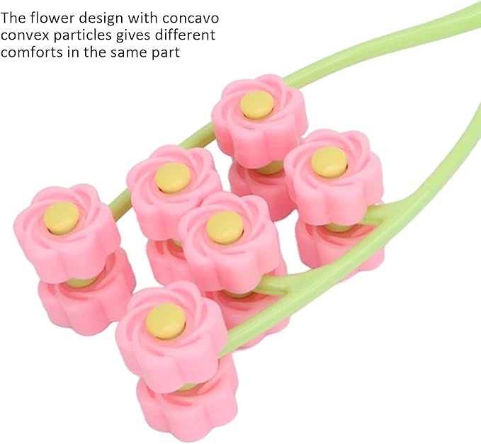 Face Massager Roller, Flower Design V Shaped Face Massager Melon Seed Face Massager for Arms for Face Pink