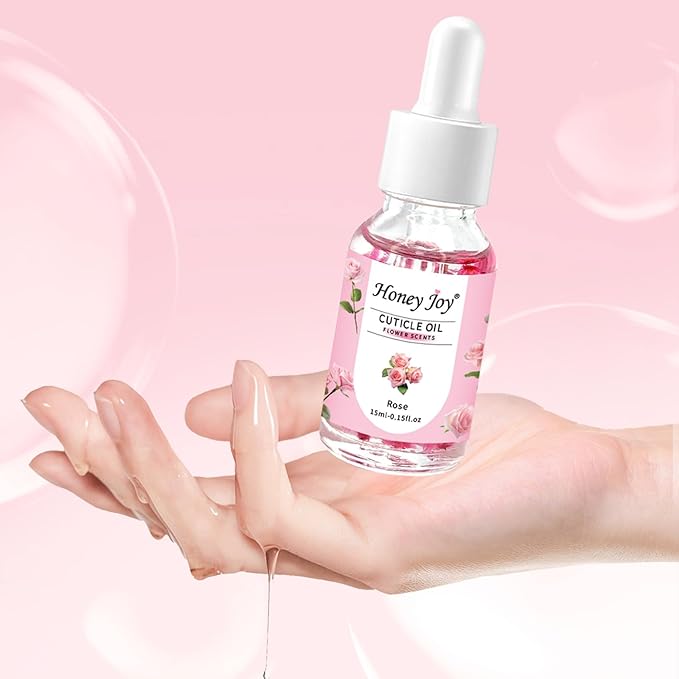 Honey Joy Cuticle Oil for Nails – Nail Oil Cuticle for Nail Care, Cuticle Nail Oil for Growth and Strength, Cuticle Oil for Nails, 0.5 fl. oz (Rose)