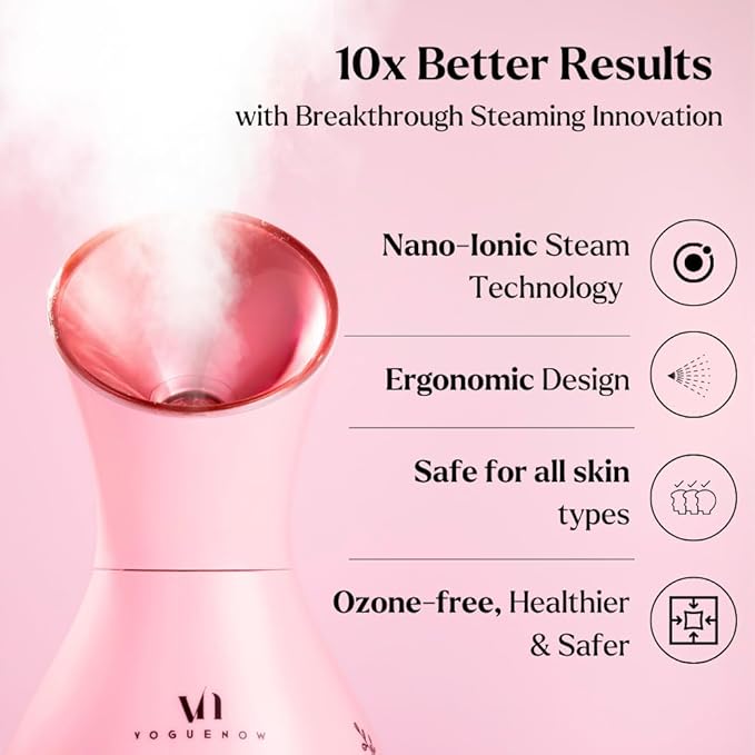 Facial Steamer Spa Kit with Complimentary 6 Skin Care Tools | Face Steamer for Facial Deep Cleaning with Towel Warmer & Humidifier Mode| Self Care Gifts for Women, Spa Gifts, Birthday Gifts for Women