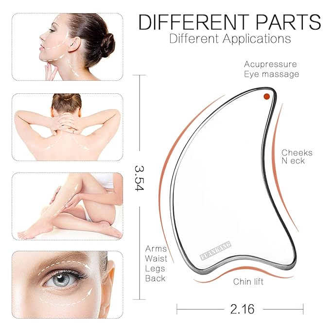 Gua Sha Physical Therapy Tools, Stainless Steel Scraping Massage Tool for Body Stainless Steel myofascial Release Tool