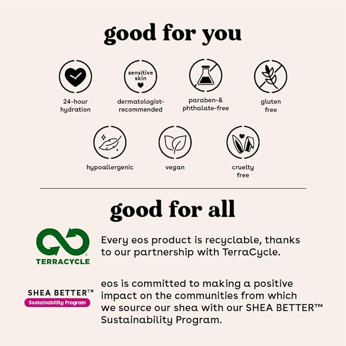 eos Shea Better Body Lotion Set- Vanilla Cashmere & Coconut Waters, 16 fl oz, 2-Pack