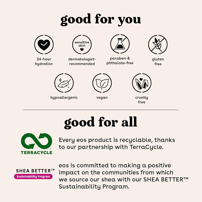 eos Shea Better Body Lotion Set- Vanilla Cashmere + Fresh & Cozy, 16 fl oz, 2-Pack