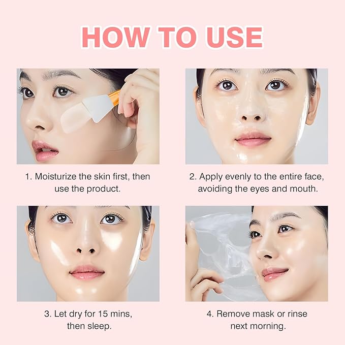 IREV Collagen Wrapping Mask, Peel Off Facial Mask, Face Masks Skincare, Face Mask For Women With Collagen, Vitamin C, Glass Skin Skincare, Reduces Dullness, Hydrating 80ml 2.71oz