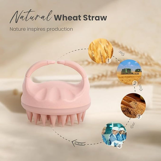 AIMIKE Hair Scalp Massager Shampoo Brush, Soft Silicone Scalp Brush Hair Scrubber, Hair Washing Scalp Exfoliator Brush for Dandruff, Shower Hair Scrubber & Wet Dry Scalp Massager - Pink