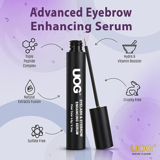 UOG Eyebrow Enhancing Serum Complex - Premium Formulated Allergy-Free Brow Conditioner for Thicker, Fuller, Stronger Brows, Safe for All Skin Types, 4-Month Supply. (4mL)
