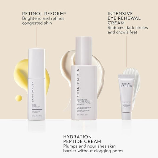 SHANI DARDEN SKIN CARE Skin Renewal Trio, Includes Hydration Peptide Cream, Retinol Reform & Deluxe Intensive Eye Cream, Limited Edition 3-Piece Set