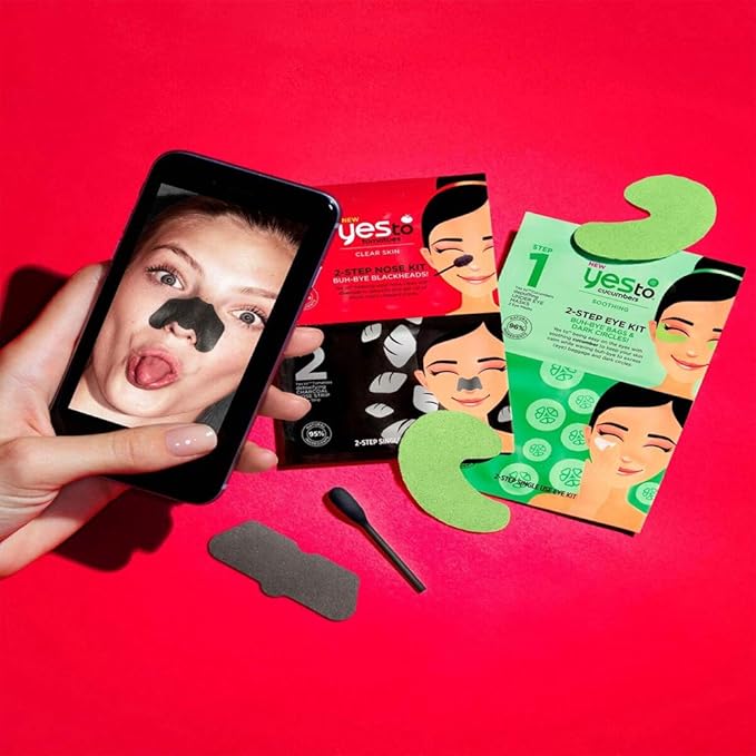 Yes To Tomatoes Two-Step Nose Kit, Detoxifying Daily Cleanser & Nose Strip Clears Breakouts Without Over-Drying With Salicylic Acid & Antioxidants, Natural, Vegan & Cruelty Free, 1-Pack