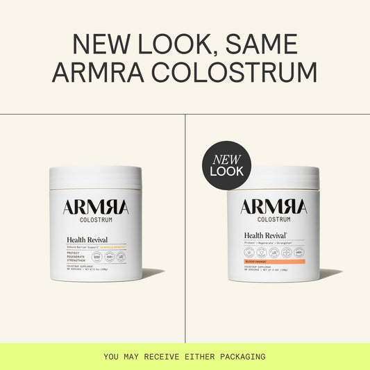 ARMRA Colostrum™ Powder | Blood Orange | Gut Health & Bloating | Skin & Hair | Immunity | Keto, Gluten & Fat-Free | 90 Servings