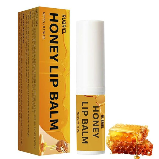 Honey Lip Balm,Organic Chapstick Lip Moisturizer,Hydrating for Dry & Chapped Lips with Collagen, Long-Lasting Moisturizing Daily Overnight Lip Mask,0.17 oz