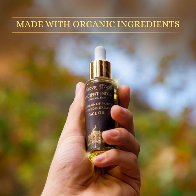 Rachel Roy Ayurvedic Organic Face Oil with 9 Active Botanicals for Radiant Skin - Anti-Aging Facial Formula with Hyaluronic Acid & Turmeric