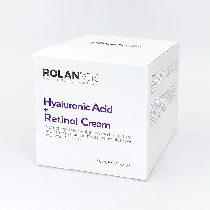 ROLANYIN Hyaluronic Acid + Retinol Cream Anti Aging and Deep Hydration Nourishing Wrinkle Reduction and Smoothing Formula for Improved Skin Texture Skin Care