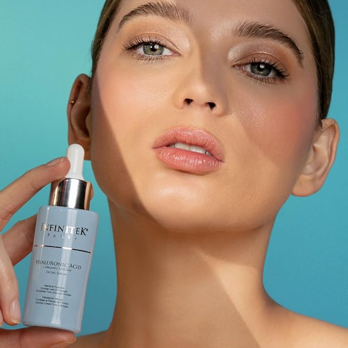 Infinitek Paris Skin Care Organic Facial Hyaluronic Acid Serum - 1 Fl Oz, Hydrating Face Serum - Premium Anti-Aging Moisturizer Hyaluronic Acid with Organic Silicon for Radiant Skin