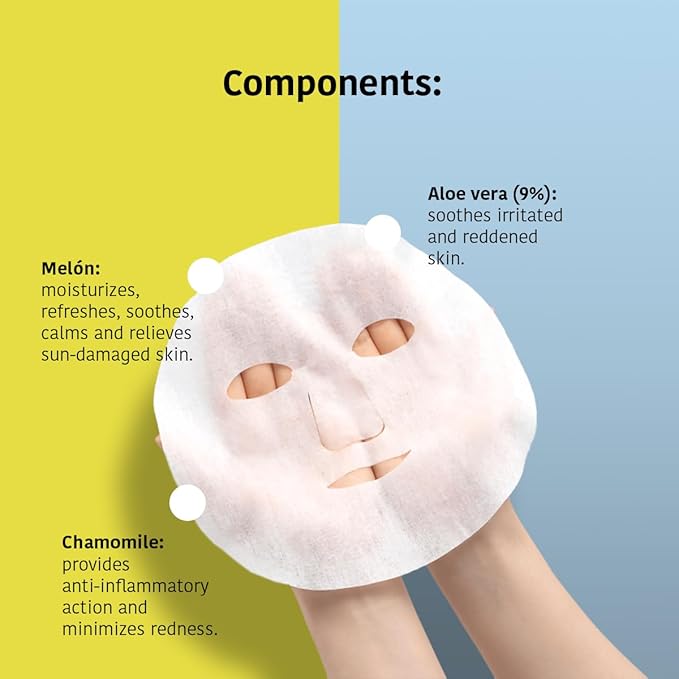 Skin Care Mask to Repair and Soothe After Sun Exposure - Pack of 5 Pieces