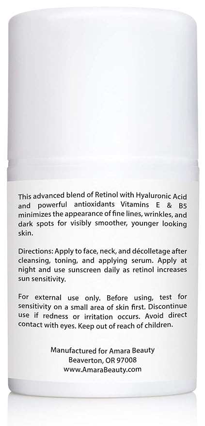 Retinol Cream for Face 2.5% with Hyaluronic Acid & Vitamins E & B5, 1.7 fl. oz.