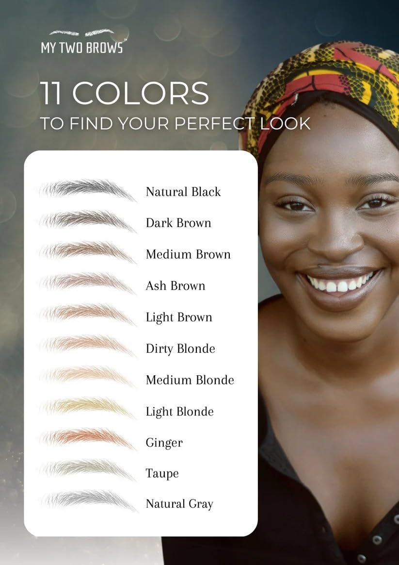 (10 pairs) Medium Brown Temporary Eyebrow Tattoo - Medium Size - Waterproof & Smudgeproof - Assertive Arch Style Eyebrow Stickers - Sheet Lasts up to 30 Days - Won't Work on Existing Brows