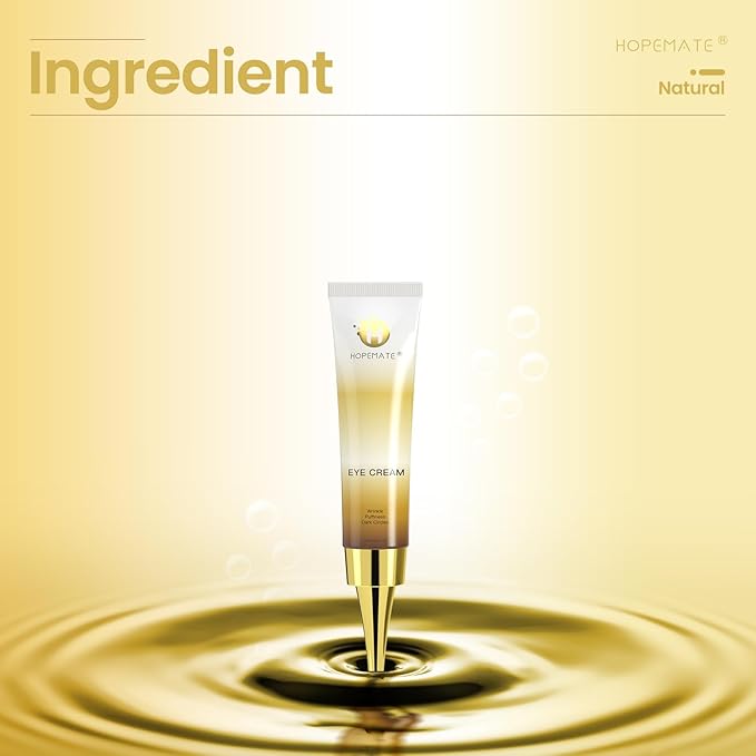 Eye Cream for Dark Circles, Puffiness, and Wrinkles, Improves and Firms eye Skin for Youthful, Refreshed Eyes-Pure Natural Material Extraction