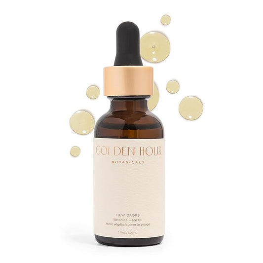 All Natural Organic Skin Care Products Made in USA, Vegan, Cruelty Free Face Oil, Moisturizing + Hydrating Facial Oil Moisturizer with Rose Hip Seed Oil, 1fl oz/30ml, Dew Drops