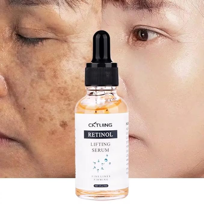 CKTUING Retinol Serum: Anti-Aging, Firming, Wrinkle-Reducing Skincare with Vitamin C, Hyaluronic Acid, and Moisturizer for Radiant, Youthful Skin.