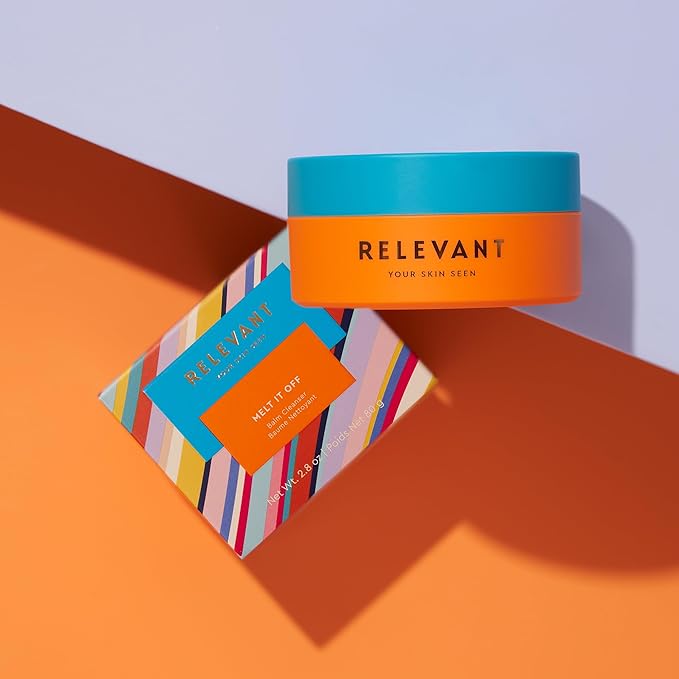 RELEVANT Melt-It-Off Cleansing Balm Makeup Remover Balm - Instantly Dissolve Waterproof Makeup Remover Balm - Hydrating, Anti-Aging, Plant-based Oil Cleanser for Face Balm with Chamomile Melting Balm