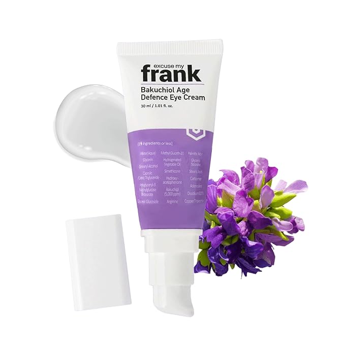 Excuse My Frank Bakuchiol Age Defense Eyecream, Korean Eye Cream, Gentle Cream, Natural Retinol, Dark Circles Puffiness & Firming, Anti Aging, Wrinkle Care, Fragrance Free, Vegan1.01fl oz