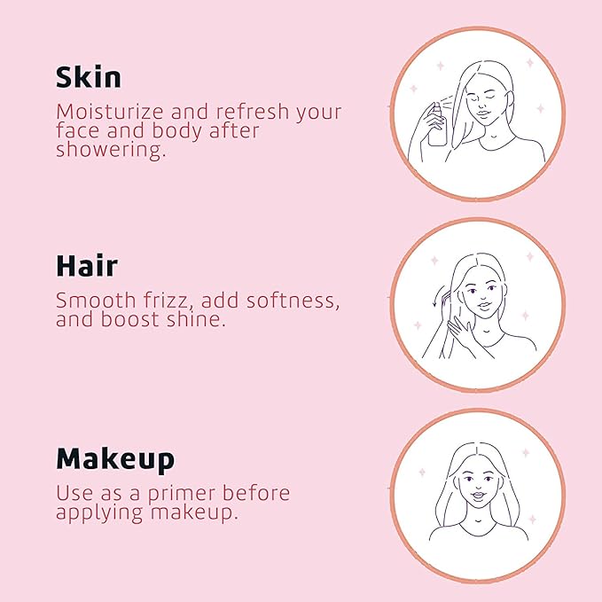 De La Cruz Rose Water and Glycerin for Face - Rosewater Facial Toner and Moisturizer for Skin and Hair 8 fl oz (236 mL) - 5 Bottles