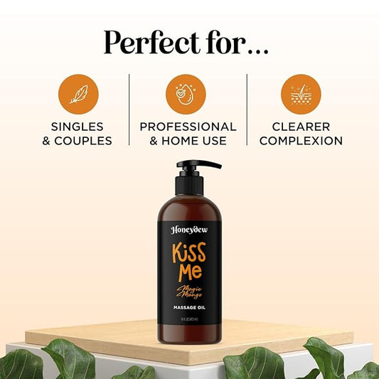 Mango Sensual Massage Oil for Couples - Alluring Tropical Full Body Massage Oil for Date Night and Nourishing Body Moisturizer with Sweet Almond - Vegan Non Staining Non Greasy Smooth Gliding Formula