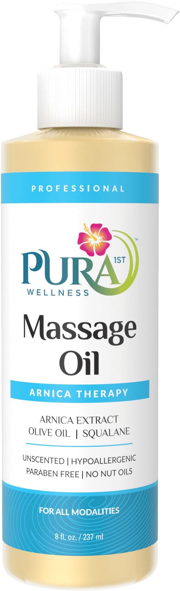 PURA Arnica Oil - Unscented Deep Tissue Massage Therapy, Hypoallergenic for Muscle Recovery, 8oz