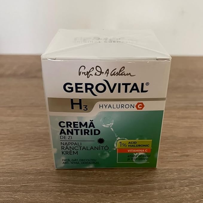 GEROVITAL HYALURON C Anti-Wrinkle Night Face Cream with Hyaluronic Acid, Vitamin C and E, Moisturizing and Regenerating Effect, for Dry, Normal Skin, 50 ml