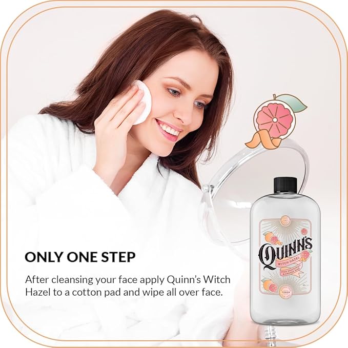 Quinn’s Alcohol Free Witch Hazel with Aloe Vera 16 Ounce (Pink Grapefruit and Orange Rind)