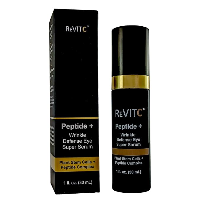 ReVitC Peptide + Wrinkle Defence Eye Super Serum for Face and Neck with Plant Stem Cells, Peptide Complex, MSM, and much more.
