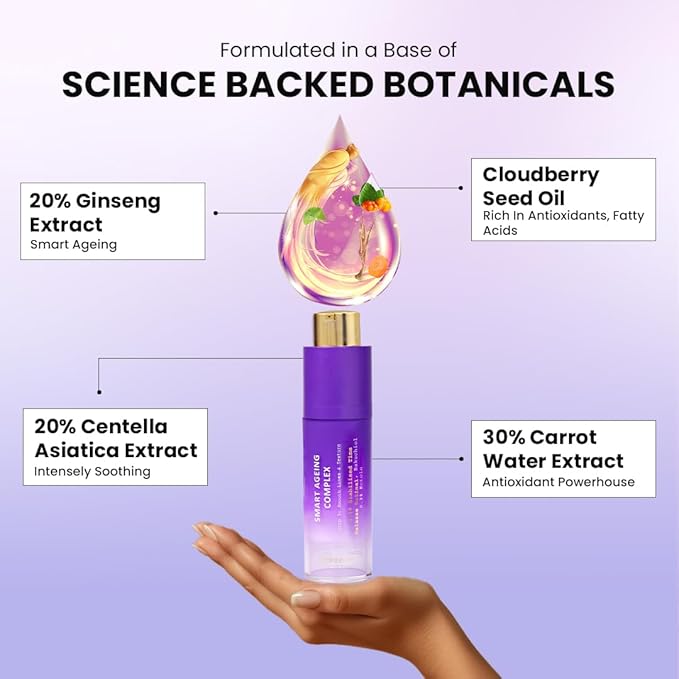 TRUTH & BEAUTY Intermediate Smart Ageing Complex Serum 0.1% Retinol, 0.5% Bakuchiol & Ginseng Extract for Fine Lines, Wrinkles Hydration Face Serum for All Skin Types (1.01 Fl OZ) Smart Ageing