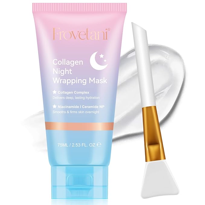 Collagen Night Wrapping Mask, Collagen Face Mask, Elasticity & Hydration Care, Reduces Sagging & Dullness 2.53 fl.oz