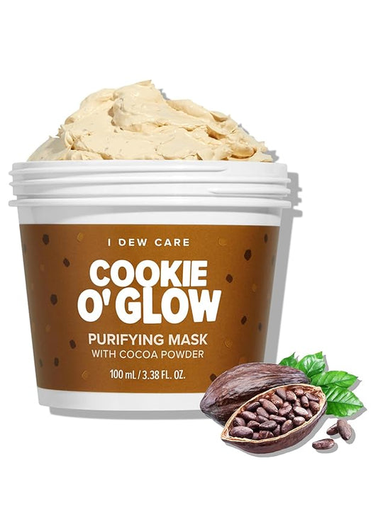 I DEW CARE Wash Off Face Mask - Cookie O' Glow | Hydrating and Purifying for Dry Skin with Cocoa Seed Butter, Korean Facial Mask Skin Care, 3.38 Oz