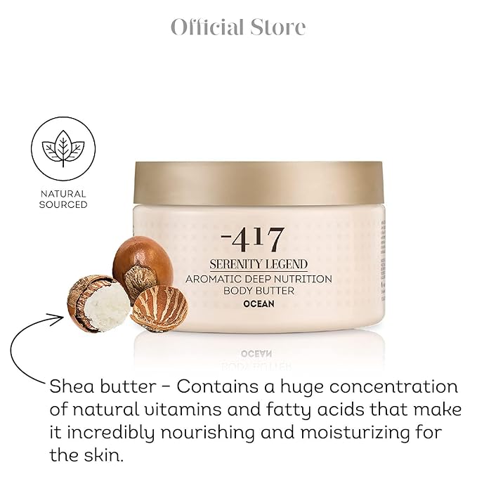 '-417 Dead Sea Cosmetics Ocean Deep Nutrition Body Butter For Dry Skin - Nourishes & Protects from UV Radiation - Softening Body Moisturizer - With Shea Butter & Aloe Vera - All Natural 8.4 oz
